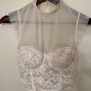 Victoria's Secret Cream Lace Top